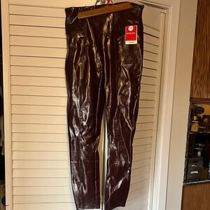 Spanx Shiny Brown Leggings